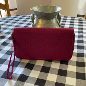 Smooth Trip Wallet Fushia Pink Color Zipper Closure NWOT Wristlet too!